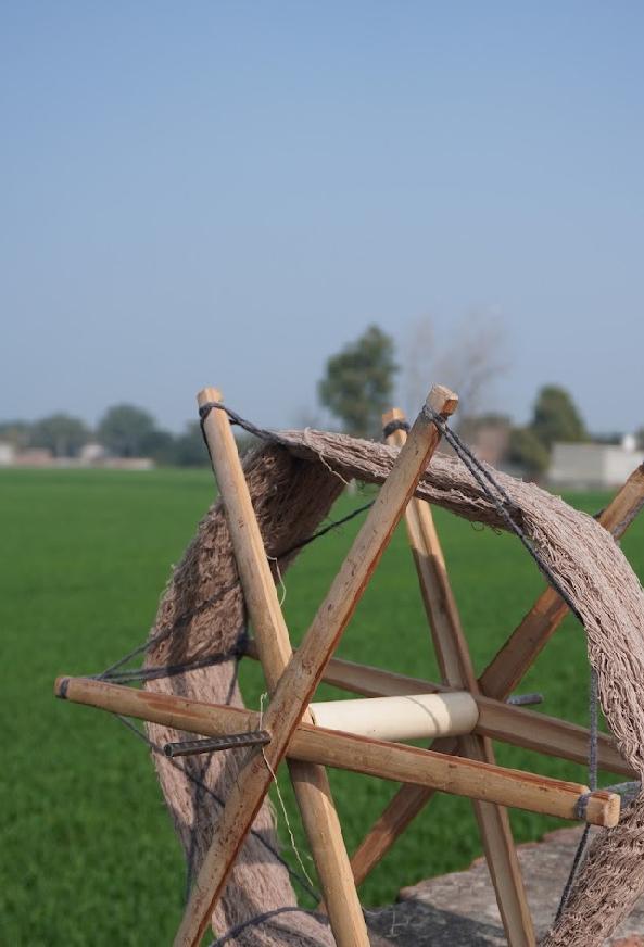 Charkha standing in the field