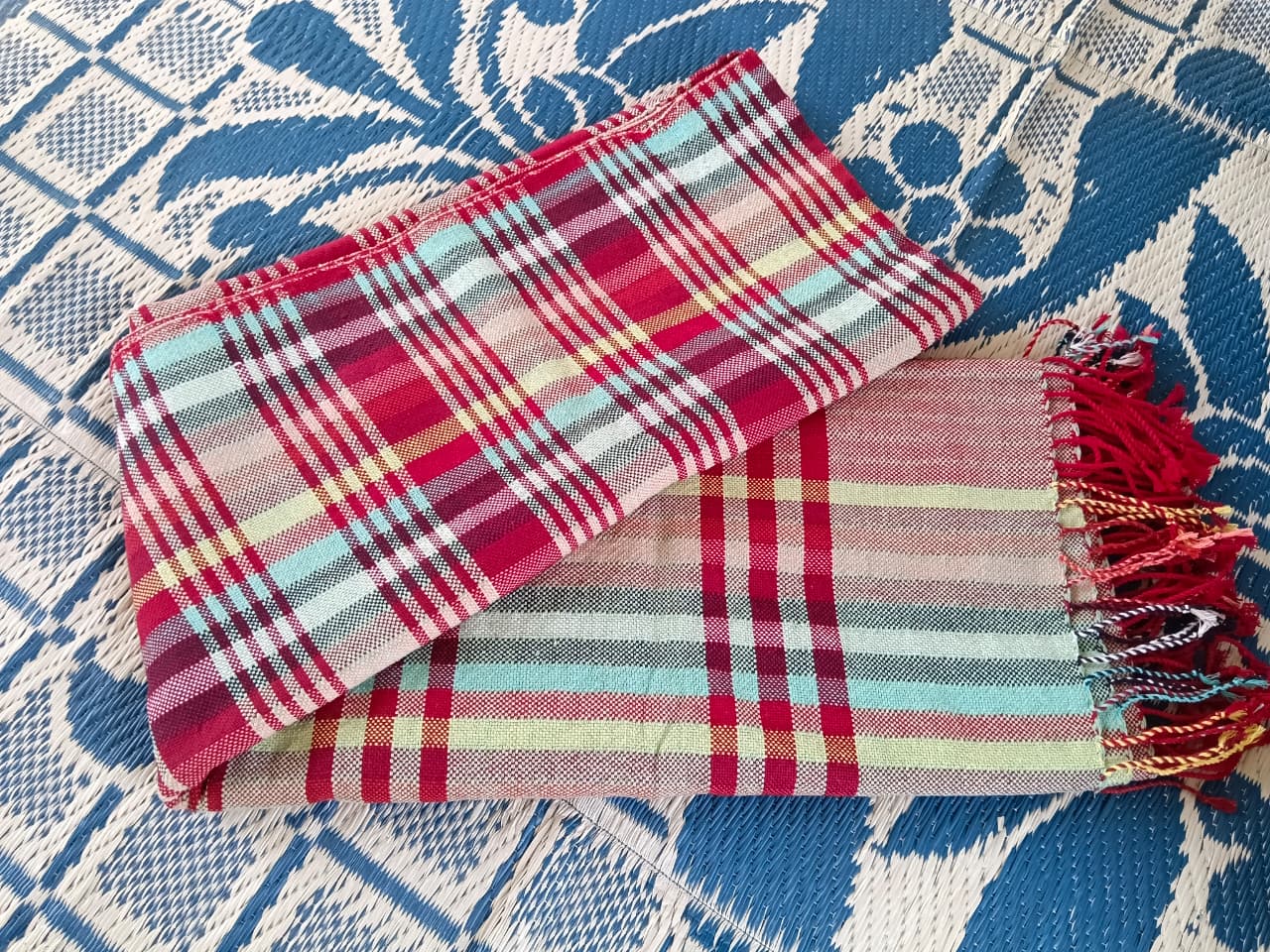 Crimson Plaid Khes — detail